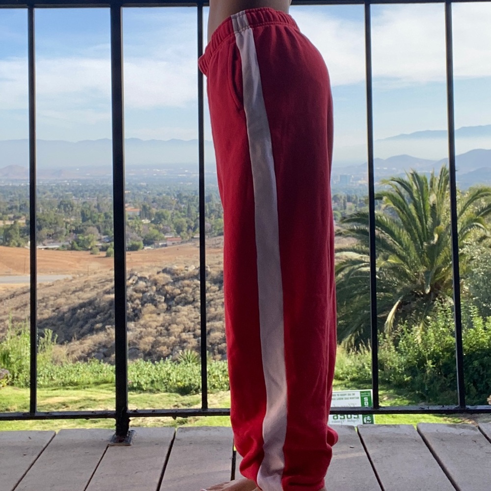 Pacsunred and pink sweat pants